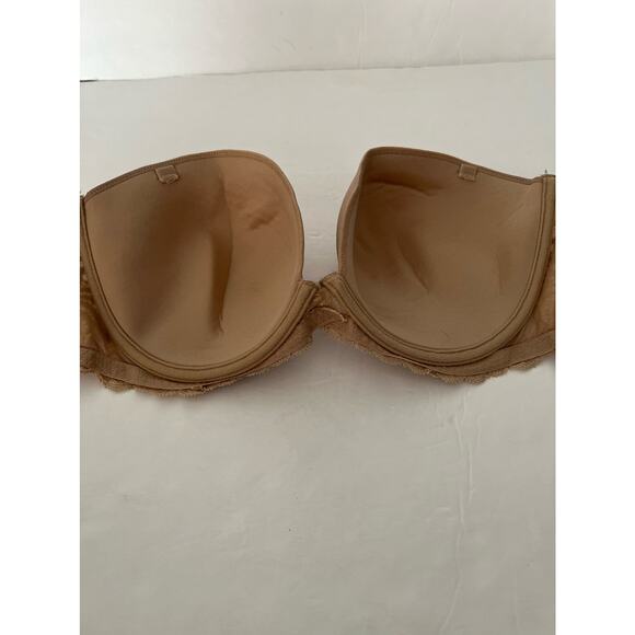 Natori Women's Strapless Plunge Multi-Way Bra Lace Trim Cafe Nude Size 34DD - Picture 8 of 8